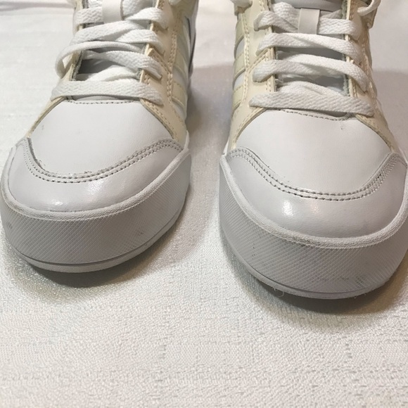 adidas NEO Raleigh Mid, Rare White & Cream, White on White Leopard Trim Athletic - Picture 7 of 16